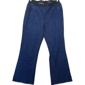 Jessica London Straight Leg Stretch Denim Jeggings elastic waist size 14P